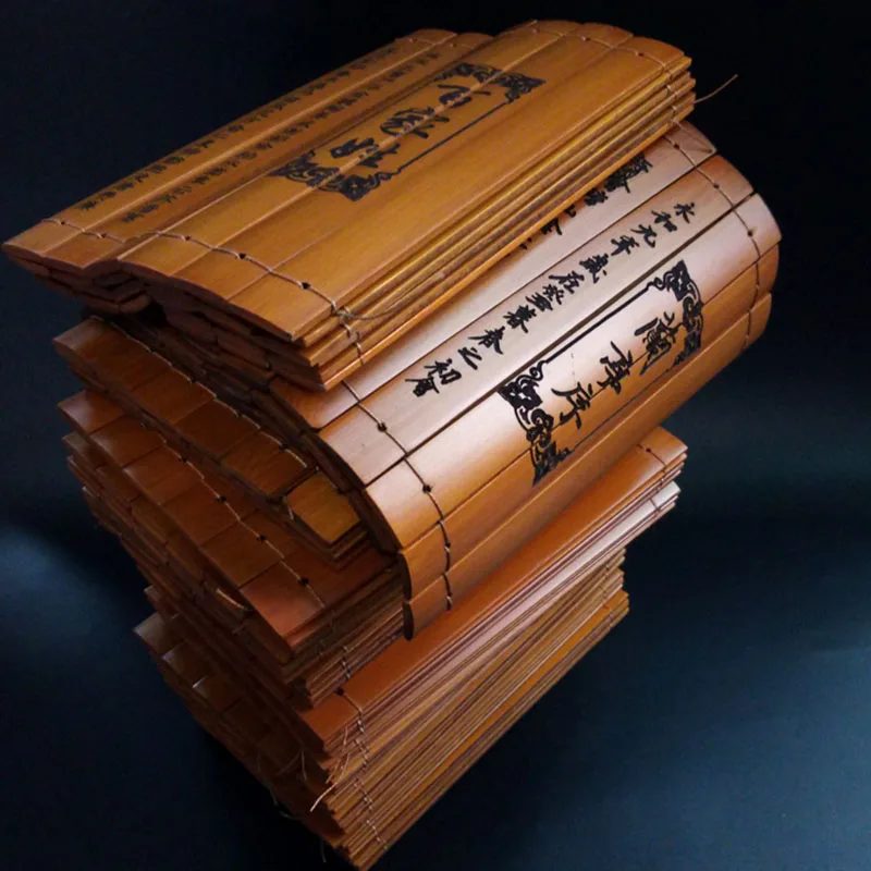 Chinese Classical Scroll Slip Bamboo Wooden Slips, Home Decor Book, Tao Te Ching, Novel Book Gift, 20x60 cm