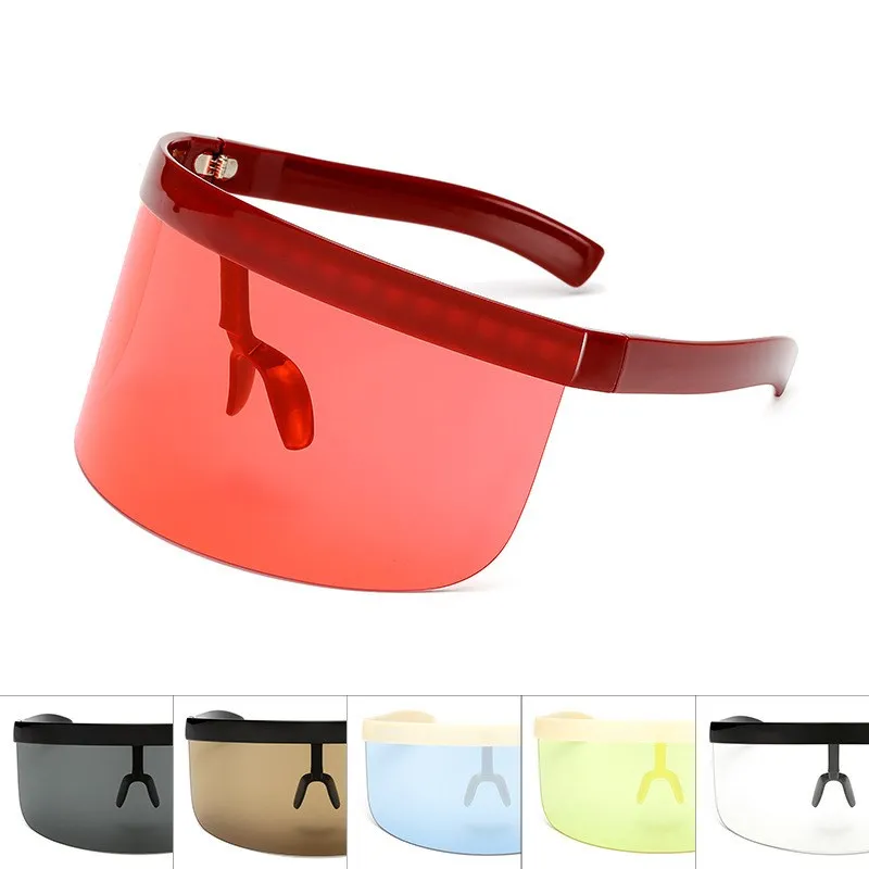 2021 New Fashion Half Frame Sunglasses Women Men Brand Design Sun Glasses Big Frame Shield Visor Men Windproof Glasses_voghion.com
