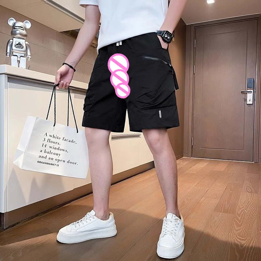 Men's Clothing Shorts Invisible Open Crotch Outdoor Sex Summer Cargo Pants Leisure Hiking Sweatpants Loose Eroticism Trousers