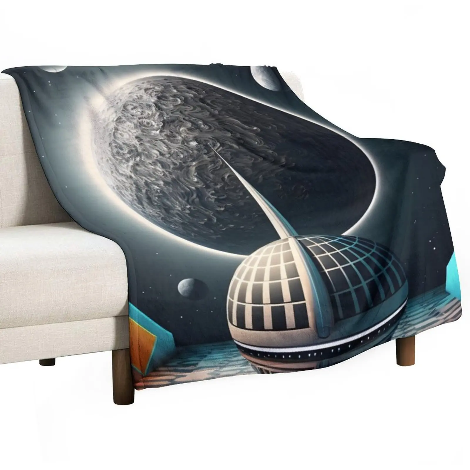 

New Deco Spaceship landing In Planet X232's Space Port Throw Blanket Sofas bed plaid Loose Blanket