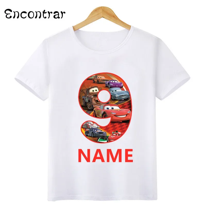 Disney Car Pixar Lightning McQueen Boys T shirt Kids Clothes 1 2 3 4 5 6 7 8 9 Years Birthday Children T-Shirts Baby Girls Tops 5