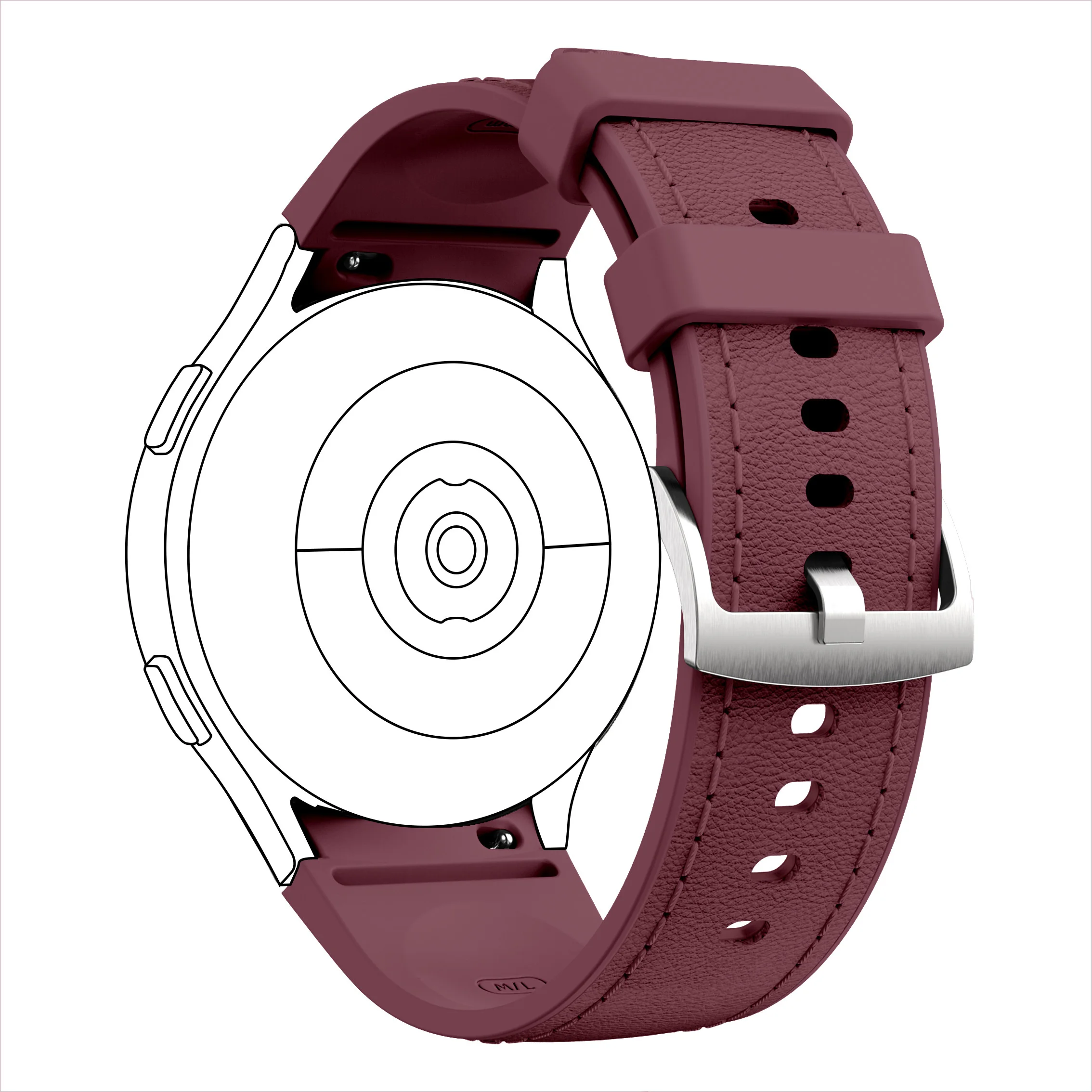 Premium Genuine-Like Leather Watch Strap with Secure Buckle - Classic and Durable Design