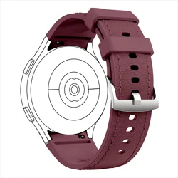 Premium Genuine - Like Leather Watch Strap with Secure Buckle - Classic and Durable Design - Galaxy Watch6 44mm (Crimson)