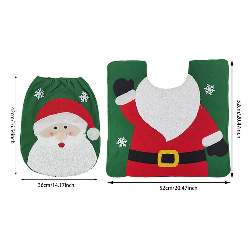 Santa Claus Christmas Toilet Seat Covers Carpet Xmas Merry Christmas Decorations For Home Bathroom New Year toilet seat cover