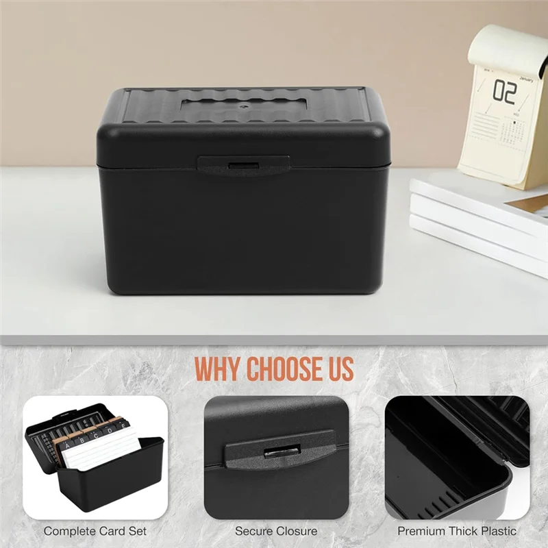 잠금 장치가 있는 3인치x5인치 색인 카드 홀더, 색인 카드 상자 정리함, 가정용 레시피 주소 사무실용