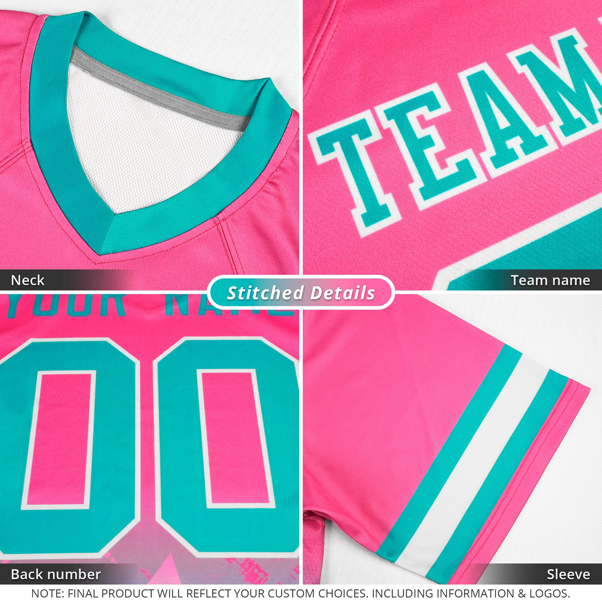 사용자 정의 남자 편지 스티치 미식 축구 저지 통기성 럭비 유니폼 스포츠 탑 티셔츠 남성 의류-Freehip.co.kr