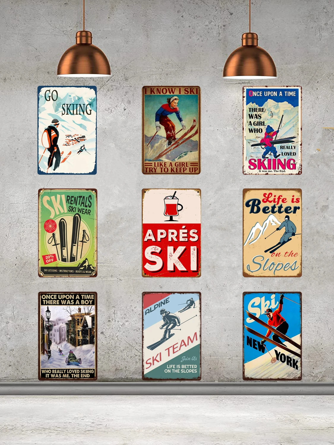 70年代 ビンテージ SKIPOLES＆SKI スキー デザイン ポスター Babes and Ski Jumper Vintage Ski Poster (Black & White or