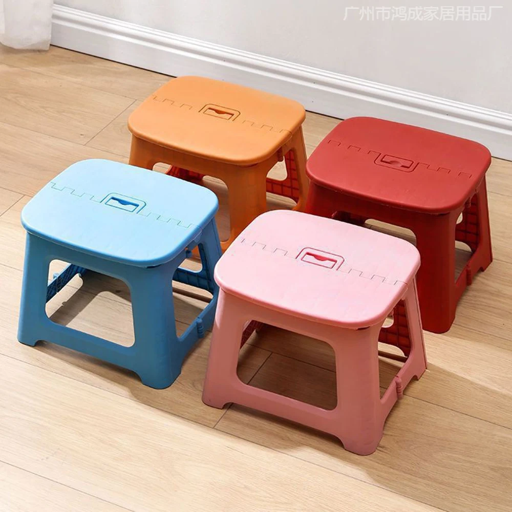 Folding Step Stool, Sturdy Safe Enough-Holds To 300 Lb Footstool for Adults or Kids with Carry Handle Collapsible Stool for Home 4