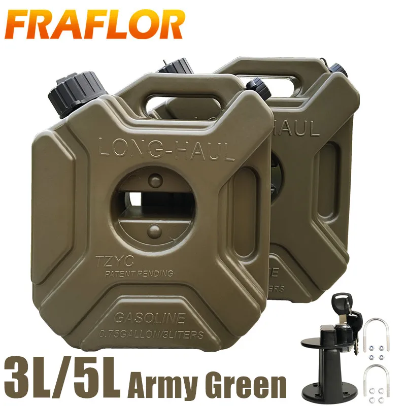 3L 5L Litres Green Fuel Tank Plastic Petrol Can Car Jerry Can Motorcycle Jerrycan Gas Gasoline Oil Container Fuel Canister