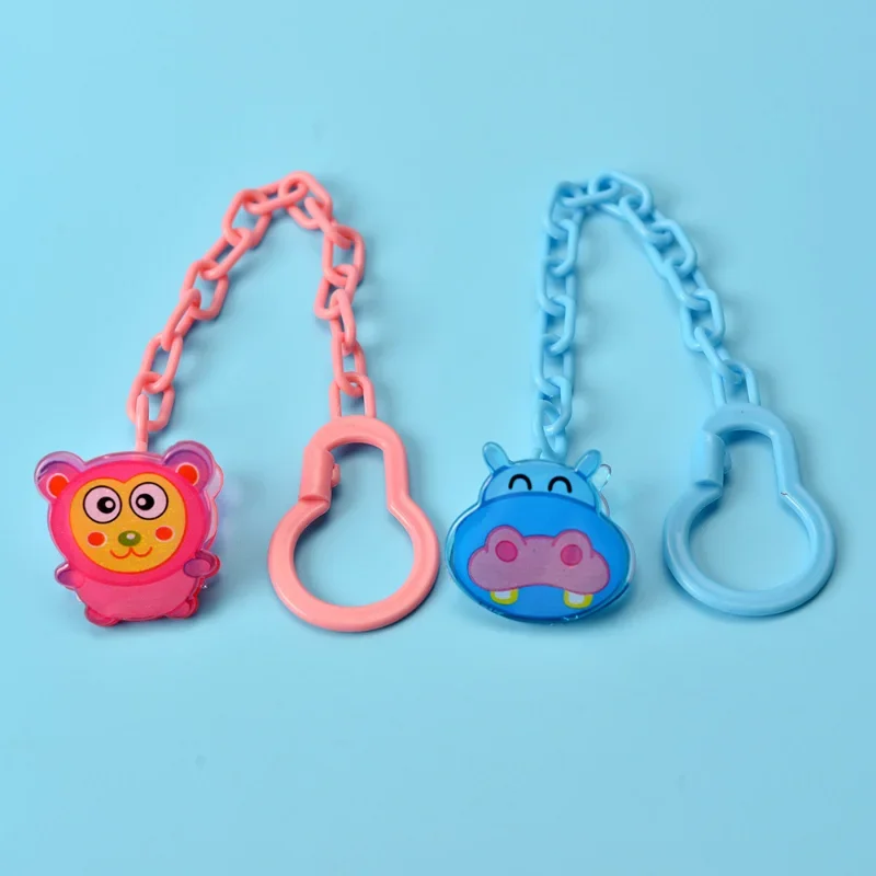 Pacifier Leash Clip Cartoon Animals Nipple Baby Bibs Clip Pacifier Chain Holder Leash Newborn Baby Feeding Accessories