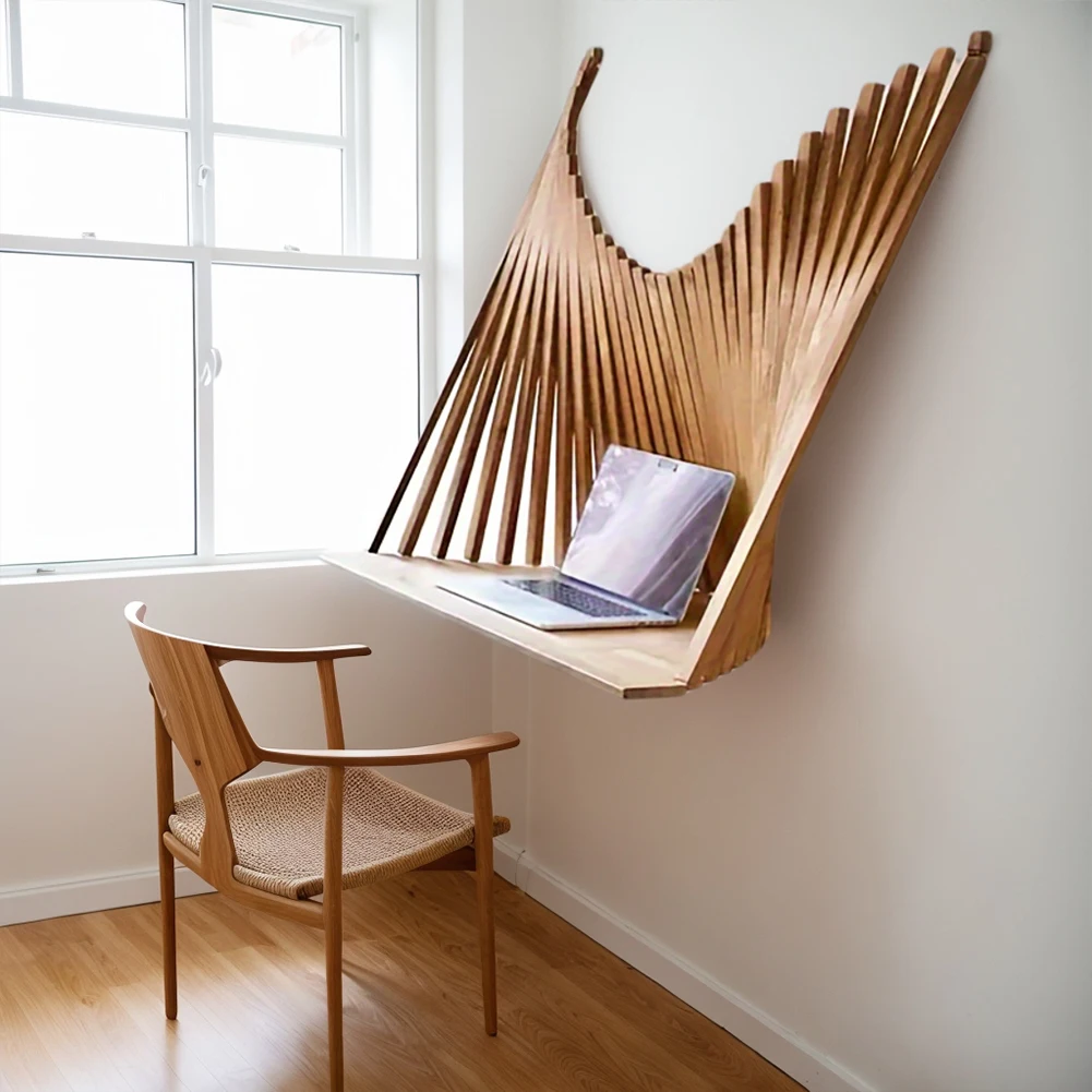Folding Desk Wall Mounted Invisible Computer Table Fashionable Creative Hanging Wall Folding Table Computer Folding Table 5