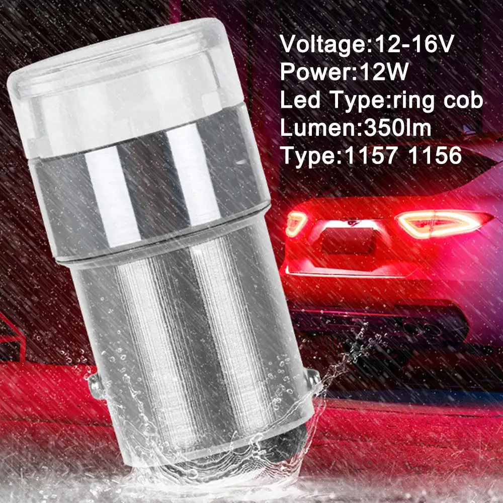 

Car Turn Signal 1156 BA15S 1157 BA15D Turn Signal Brake Transparent Modified COB Light Headlight Light F4G9