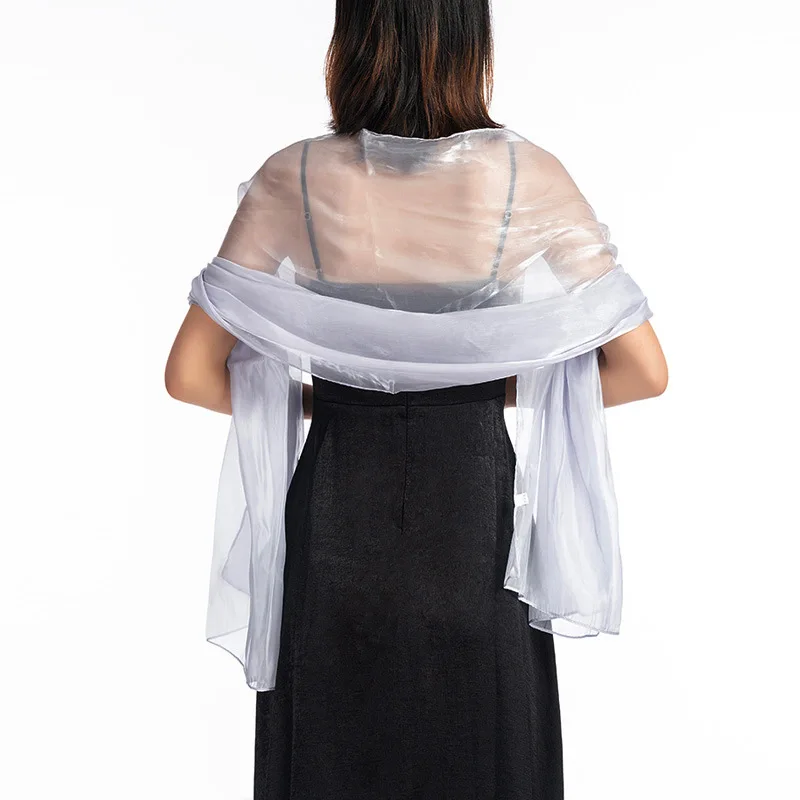 Elegant Wedding Shawls And Wraps 170*70 Dark Grey Party Evening Dress Wedding Wrap Bolero Cape Shawl Pure Color Long Scarf