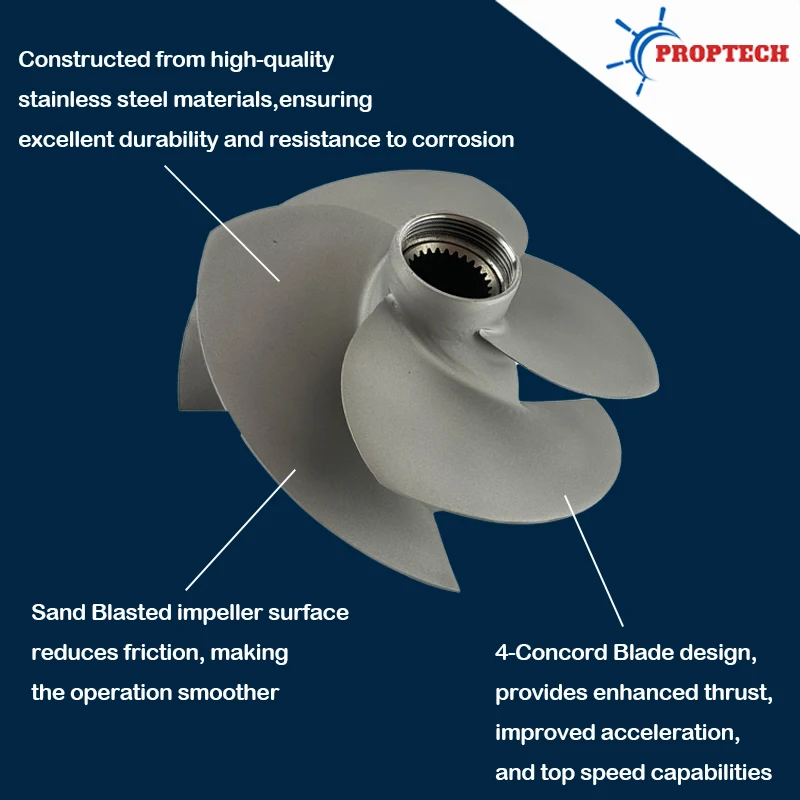 For Seadoo 267000951 Jet Ski Impeller RXP-X RXT-X 300 GTX LIMITED 300 161mm 4 Blades Sand Blasted