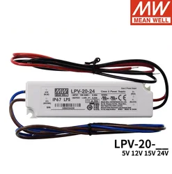 Enhanced Meanwell LED Power Supply - 20W, Multiple Voltage Options - LPV - 20 - 15