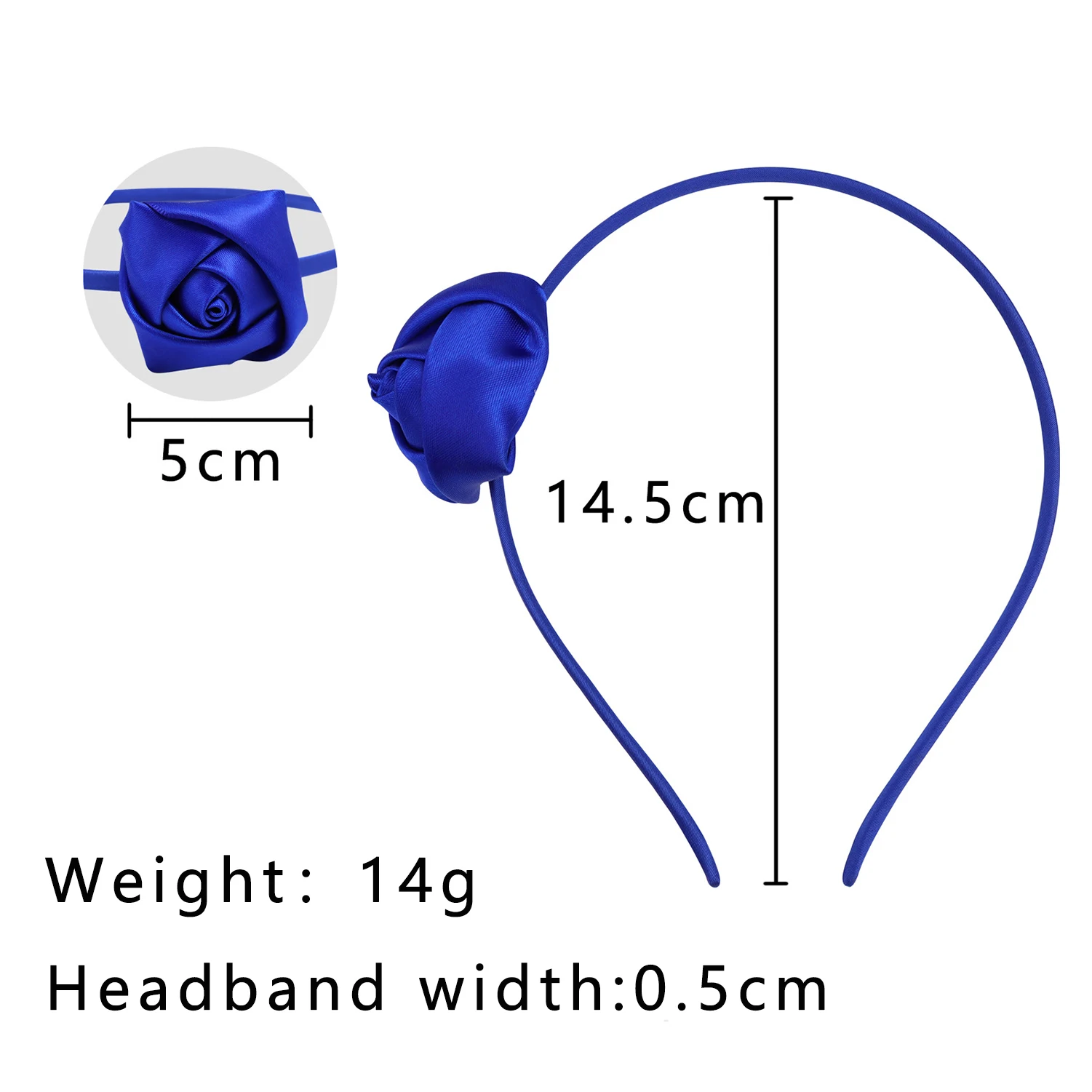 Mädchen Satin Rose Blume Stirnband Vintage-Stil Haarband Haarschmuck Hochzeit Kostüm Kopf bedeckung handgemachte Kopf bedeckung – Detail 5