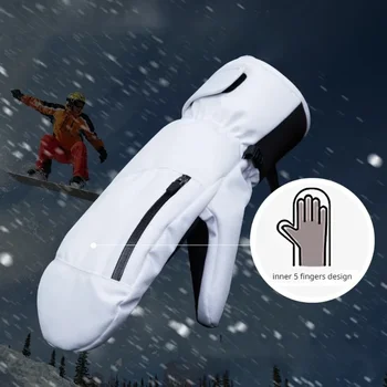 Winter Skiing Gloves Waterproof Snowboarding Touch Screen Thermal Thick Snow Gloves Men Women Snowmobile Warm Mittens 4