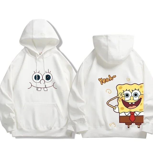 thumbnail image 1 of Suéter de poliéster con dibujos animados de Bob Esponja para otoño e invierno, sudadera con capucha de manga larga fina o polar, 1 of 5