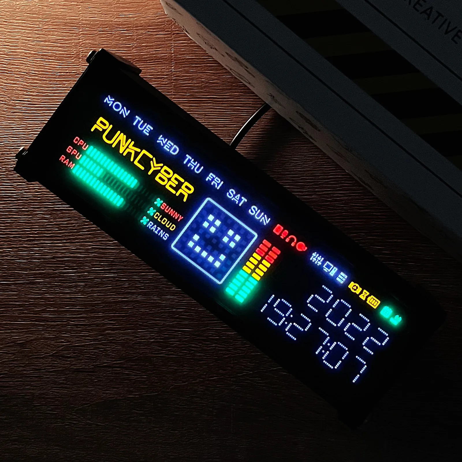 WFD Digital Clock Desktop Fluorescent Nixie Tube Glow Decoration Vintage Retro Electronic Elekstube SteamPunk Sound Pickup desktop clock electronic tube clock