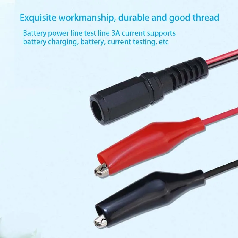 

DC Female Crocodile Clip Battery Charging Wire Red And Black Clip Wire Battery Power Wire Test Wire 3A Current