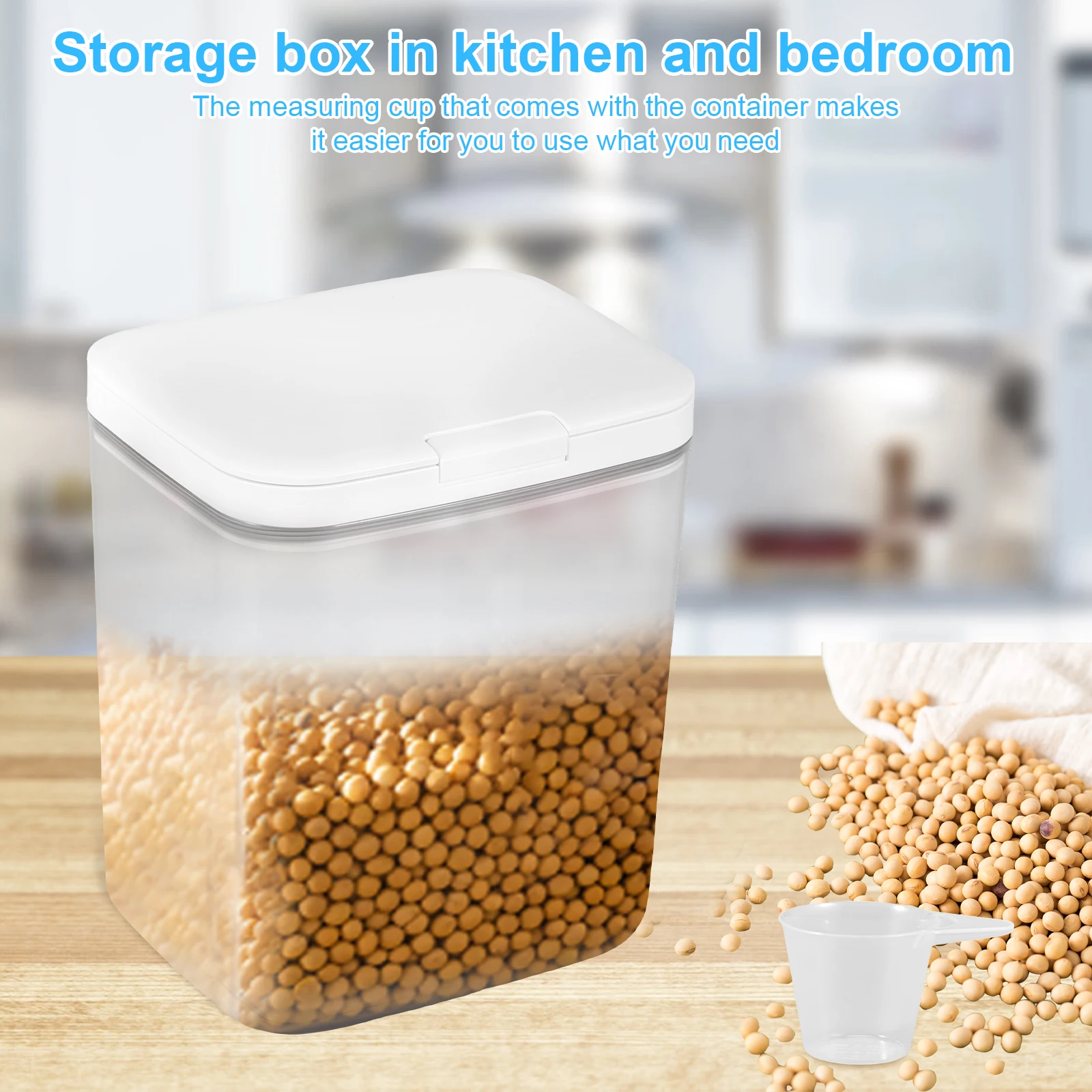 Laundry Pods Container 2.8L/4.5L/5.5L Clear Storage Box with Lid Automatic Pop-Up Sealed Laundry Pod Case for Bedroom Kitchen