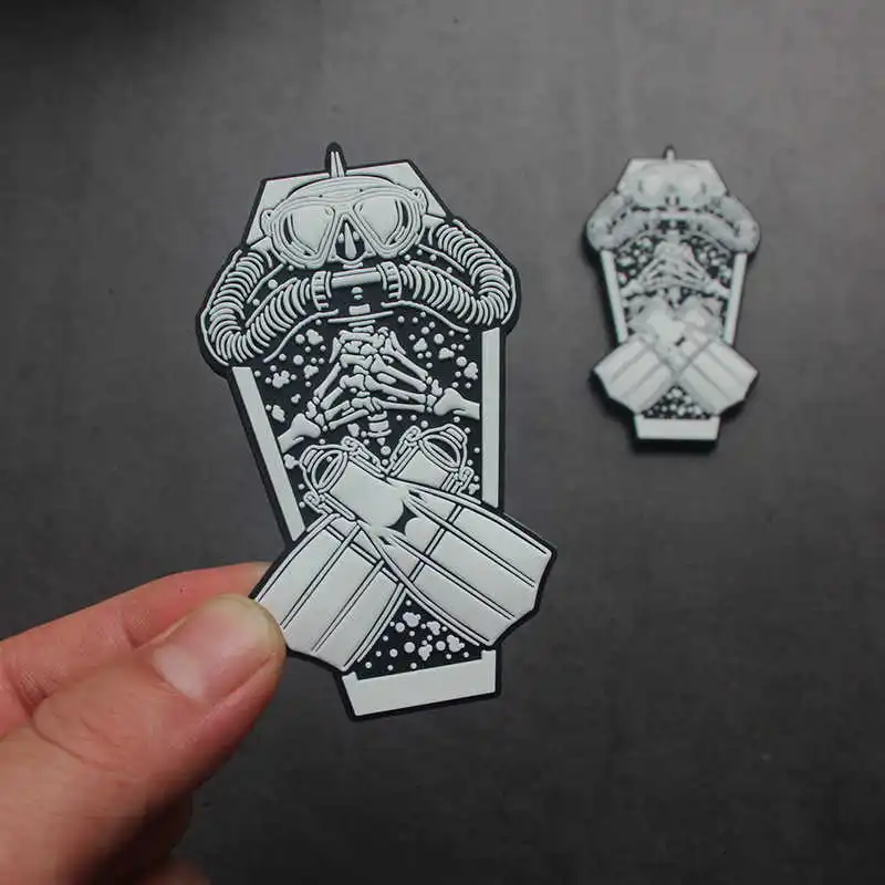 옷 배낭 재킷 DIY 장식에 대한 뜨거운 Frogman PVC 패치 다이빙을 정리