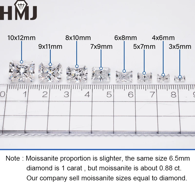 Im Labor gezüchtete Moissanit-Steine Crushed Ice Radiant Cut D Farbe VVS1 Klarheit Charms für die Schmuckherstellung Perlenzubehör Hochwertig – Detail 18