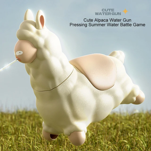 Swinging Alpaca Water Gun 80ML Capacity Alpaca Interactive Water Sprayer Leak-Proof Cute Press Water-Sprinkling Toy for Summer 4