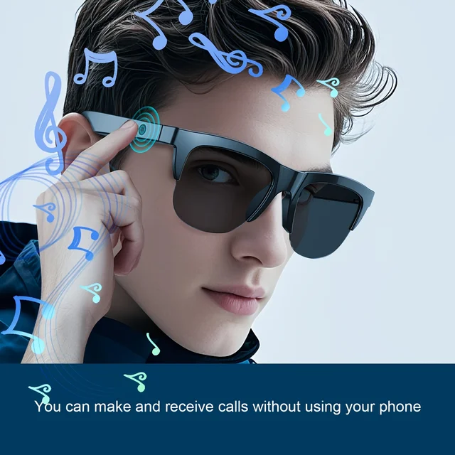 New Smart Bluetooth V5.3 Sunglasses Glasses Call Outdoor Sports Headphones HIFI Black Technology Anti-touch UV For Men And Women