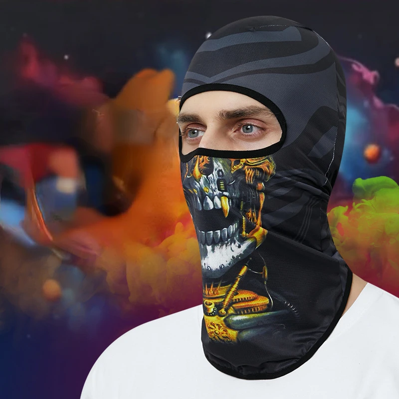 

3D Funny Mask Motorcycle Face Cover Ski Mask Joker Skull Balaclava Headgear Outdoor Hiking Camping Neck Gaiter Bandana Scarf Men