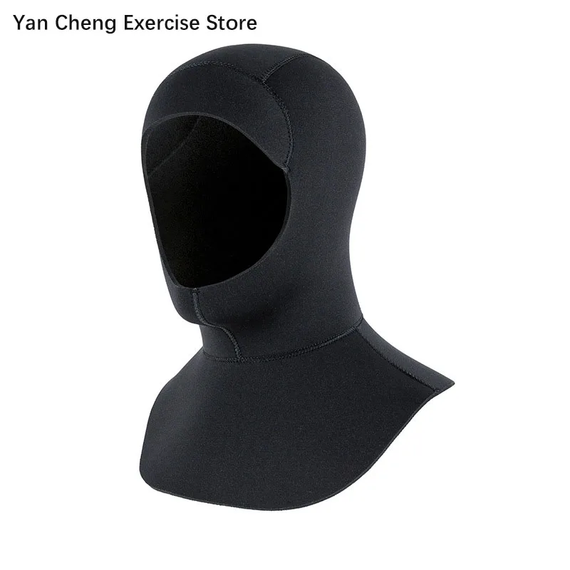 3/5mm Neoprene Diving Hooded Thicken Swimming Cap with Shoulder Deep Dive Surfing Spearfishing Anti-cold Scuba Hat for Men Women diving swimming cap