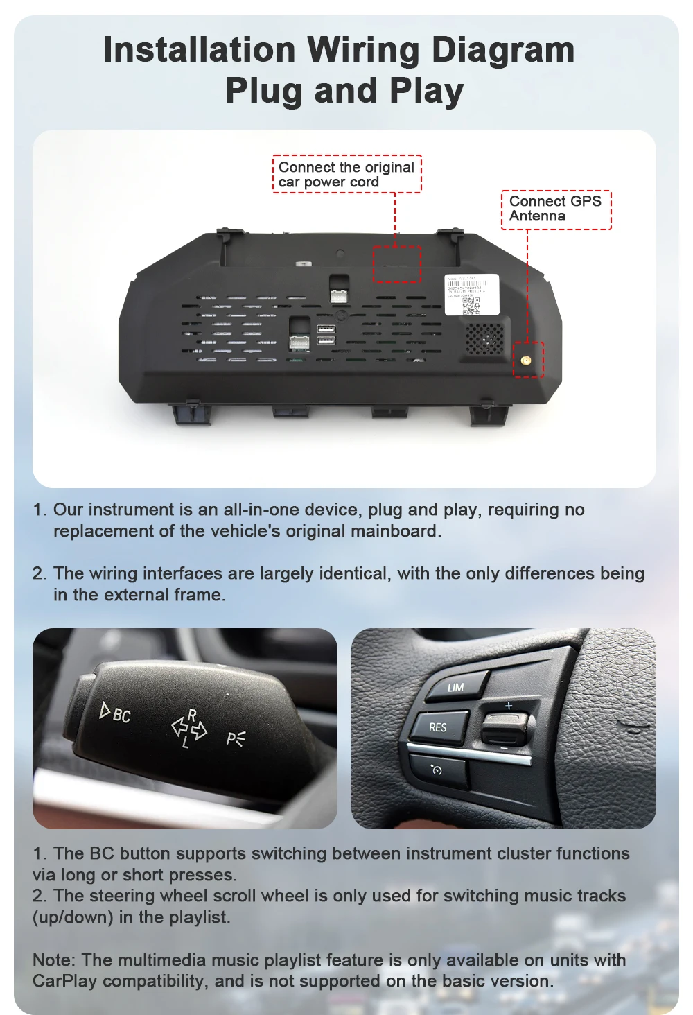 AUTOTOP 12,3" Carplay Android Auto Digital Dashboard Für BMW 5 6X5X6 Serie E60 E61 E63 E64 E70 E71 2004-2013,Airplay Autolink – Detail 4