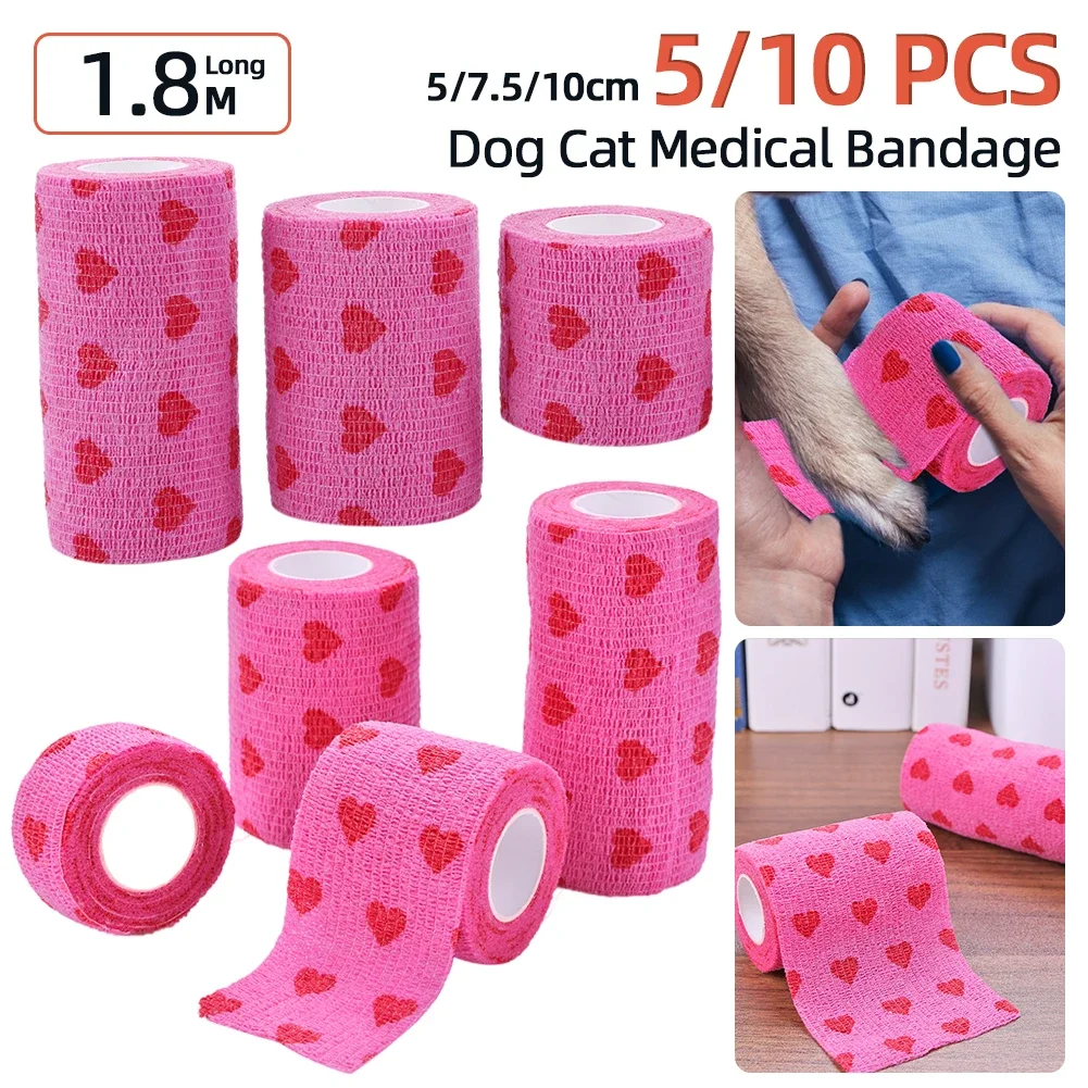Self Adhering Bandage Pet Bandage 2/5/10Pcs Self-adhesive Elastic for Pet Dog Cat Leg