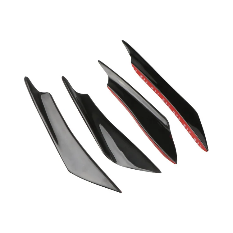 4 stücke Universal Auto Frontschürze Lip Fin Splitter Körper Spoiler Canards Spoiler Auto Tuning Canard Decor Schwarz Carbon Faser – Detail 3