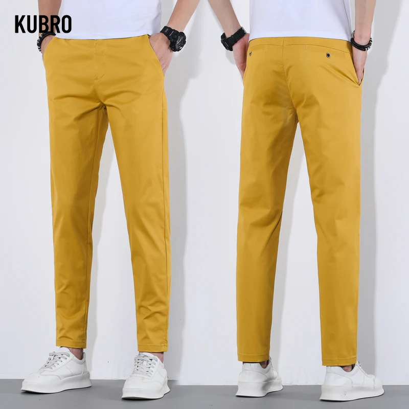 Casual Pants KUBRO Men's Pants Summer Casual Pant 9 Colors Cotton