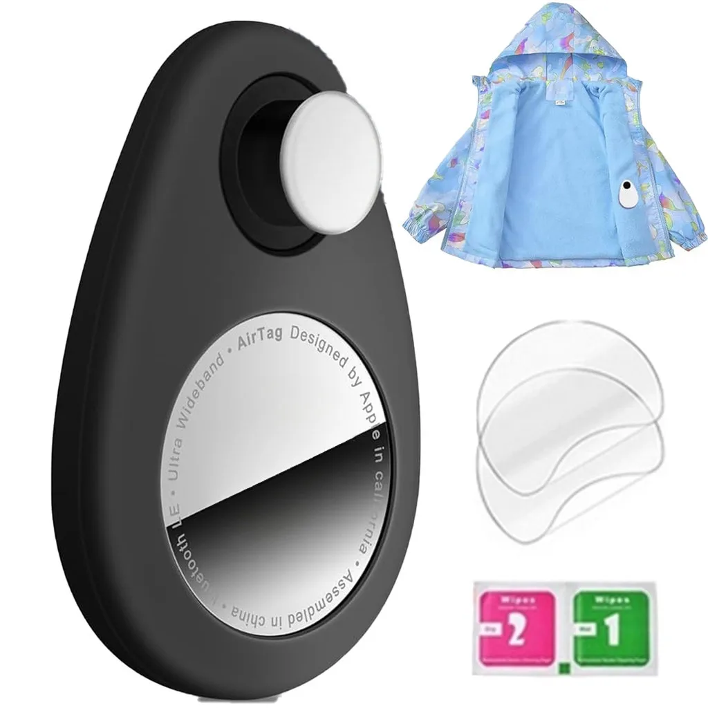 Child-Safe Anti-Removal Airtag Holder with Safety Pins for Kids, Pets, and Luggage
