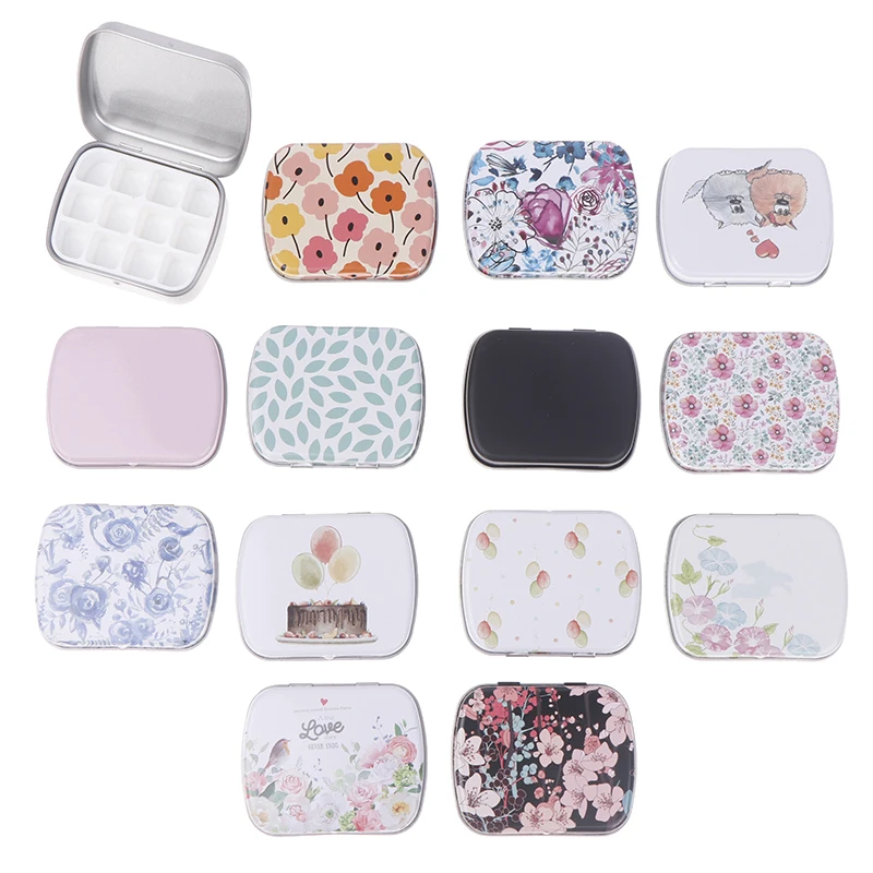 Portable Empty Watercolor Tin Box 12 Grids Mini Watercolor Paint Palette paint tray watercolor palette Travel Painting Paint Tray Art Supplies For Artists