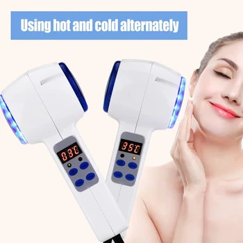 Hot and Cold Hammer Face Massager with Blue Light Therapy Skin Tightening Lifting Anti-Wrinkle Beauty Device