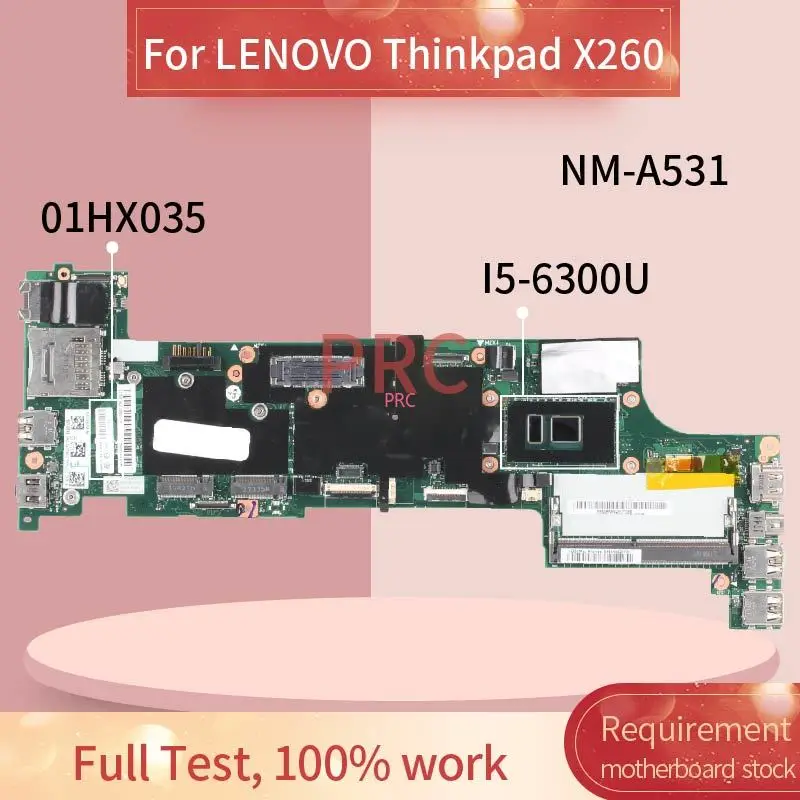 01HX035 01EN201 00UP198 для LENOVO Thinkpad X260 I5-6300U Материнская плата ноутбука BX260 NM-A531 SR2F0 DDR4 материнская плата для ноутбука