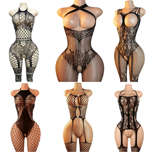 SeeThrough Fishnet Babydolls Erotic Crotchless Temptation Adult Sexy Lingerie Teddy Bodystockings Sex Bondage Bodysuit Pantyhose 1