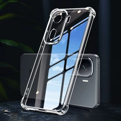 Luxury Clear Shockproof Silicone Phone Case - Soft Airbag Protective Back Cover for Vivo iQOO Neo 10R (Clear)