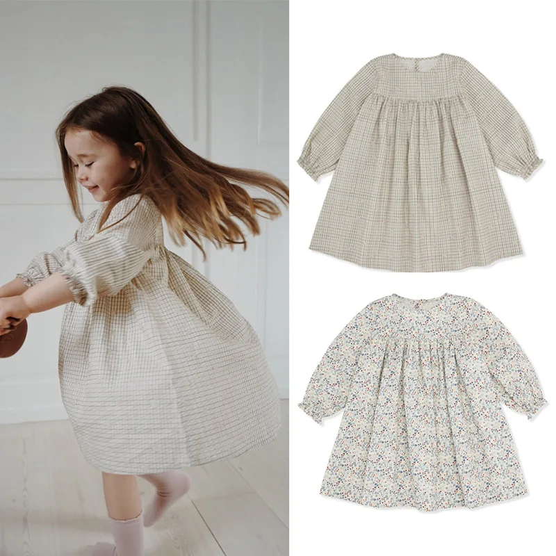 Jenny & Dave 2023 New Baby Baby Allentato Manica Lunga Fiore Frammentato Abito Da Principessa Retro Forest Dress Girl Dress Girl