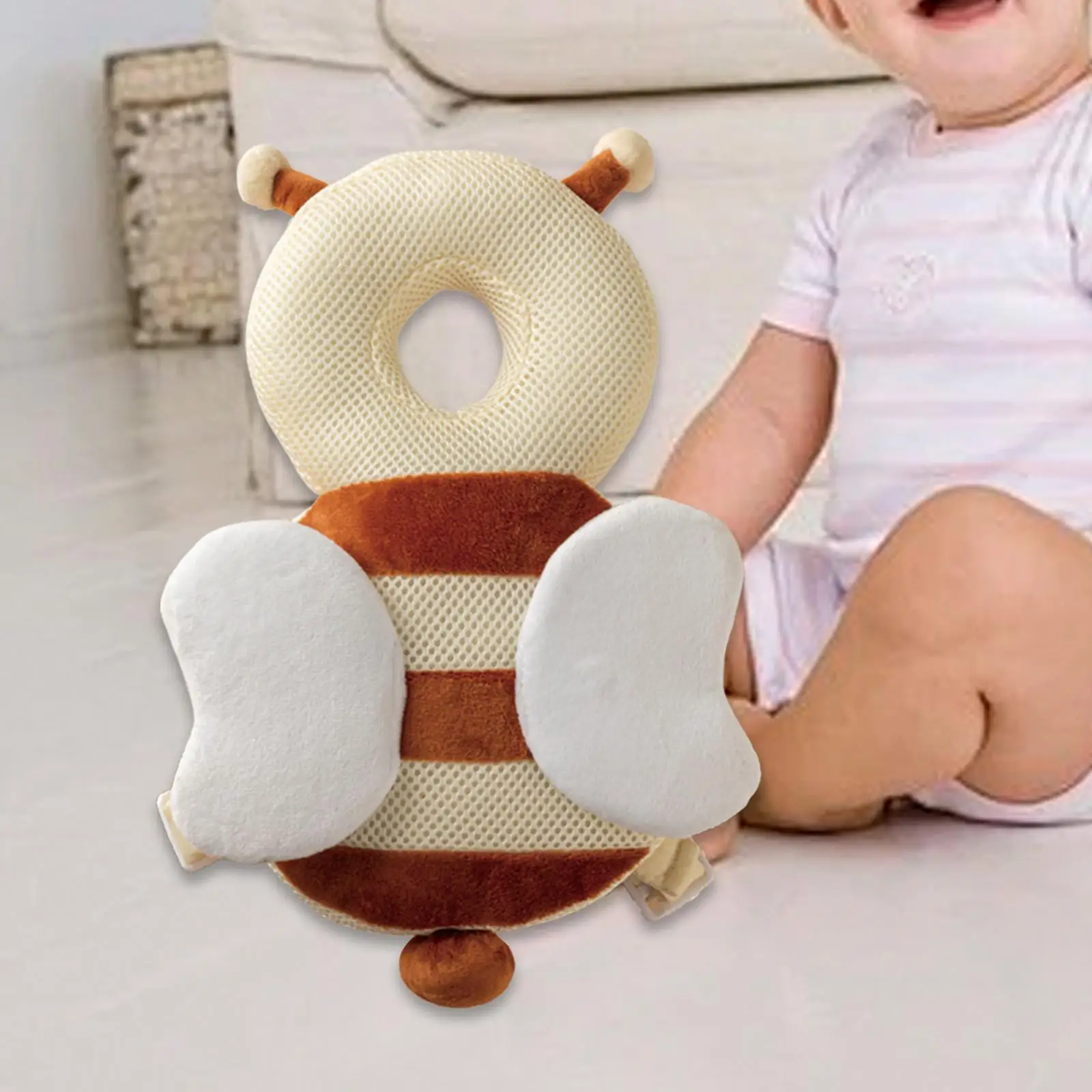 Baby Back Pillow Baby Head Protection Backpack Wear Animal Shape for 1-3 Running Crawling Learning Safe Protector Pad