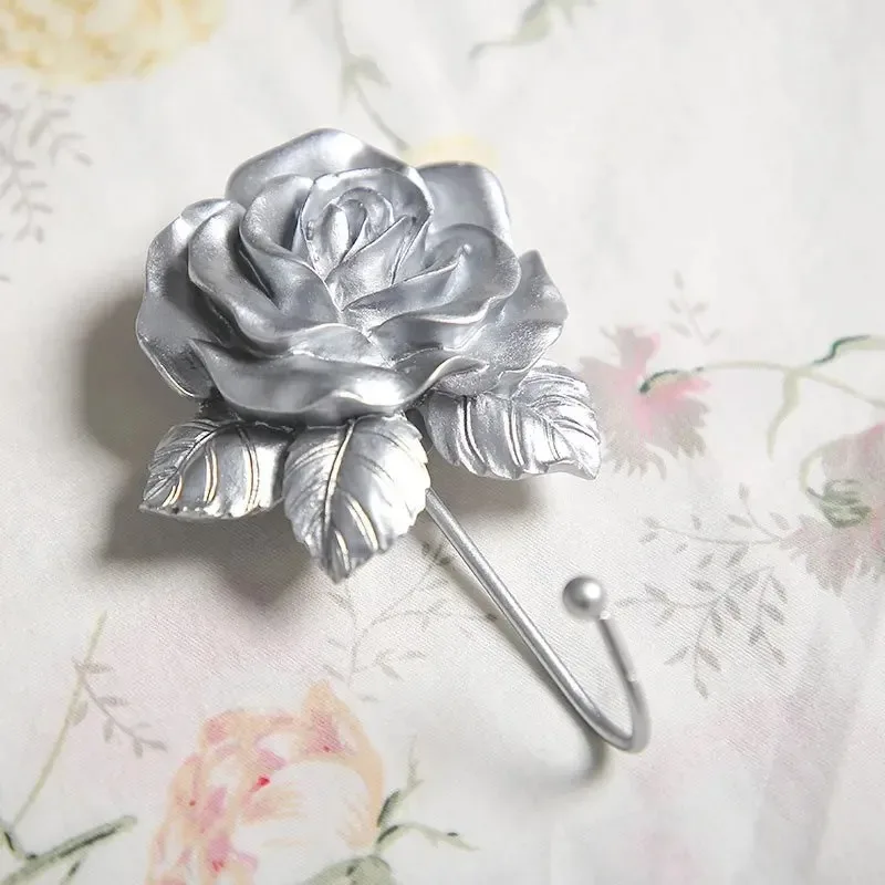Rose Resin Gold Heart Shaped Hook for Home Decoration
