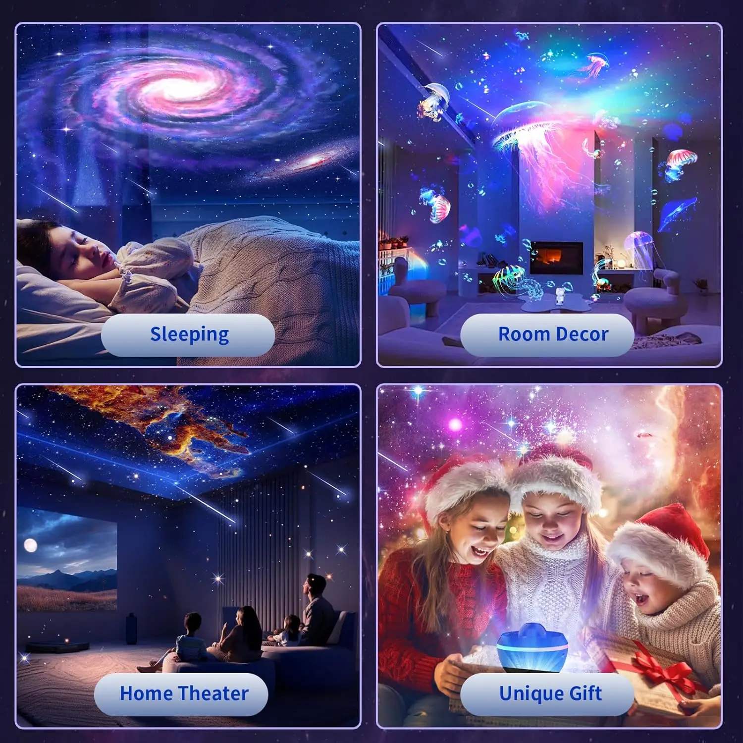 13-in-1 Galaxy Projector Dimmable RGB LED Lights Chrismas Spotlight Projectiion Fairy Lamp for Bedroom Gaming Room Party Decor 4