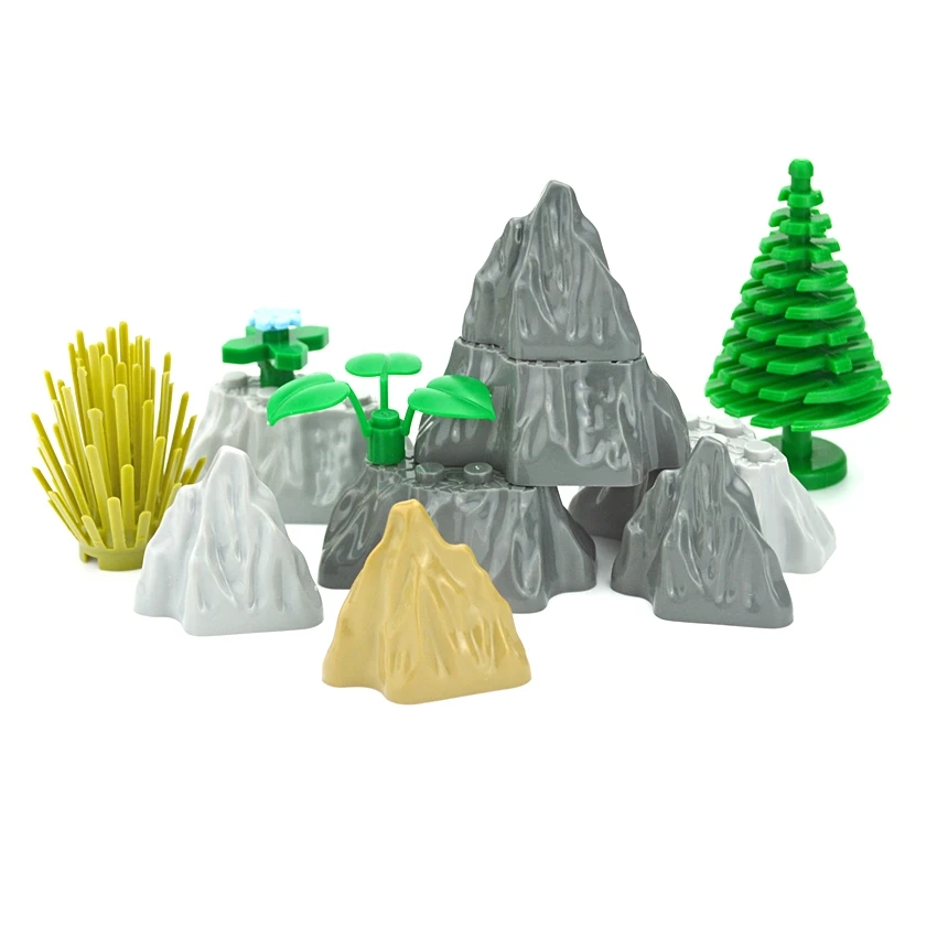 MOC Rock Panel Rockery Mountain DIY City Street View Building Blocks Hill Stone Bricks Compatible with 23996 Particles Toys