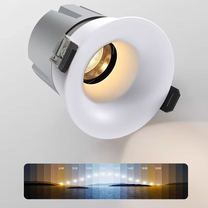 내장형 LED COB 스팟 조명 5W 7W 10W 눈부심 방지 곡면형 화이트 블랙 다운라이트 12W 15W 18W CRI92 가정용 매장 사무실용