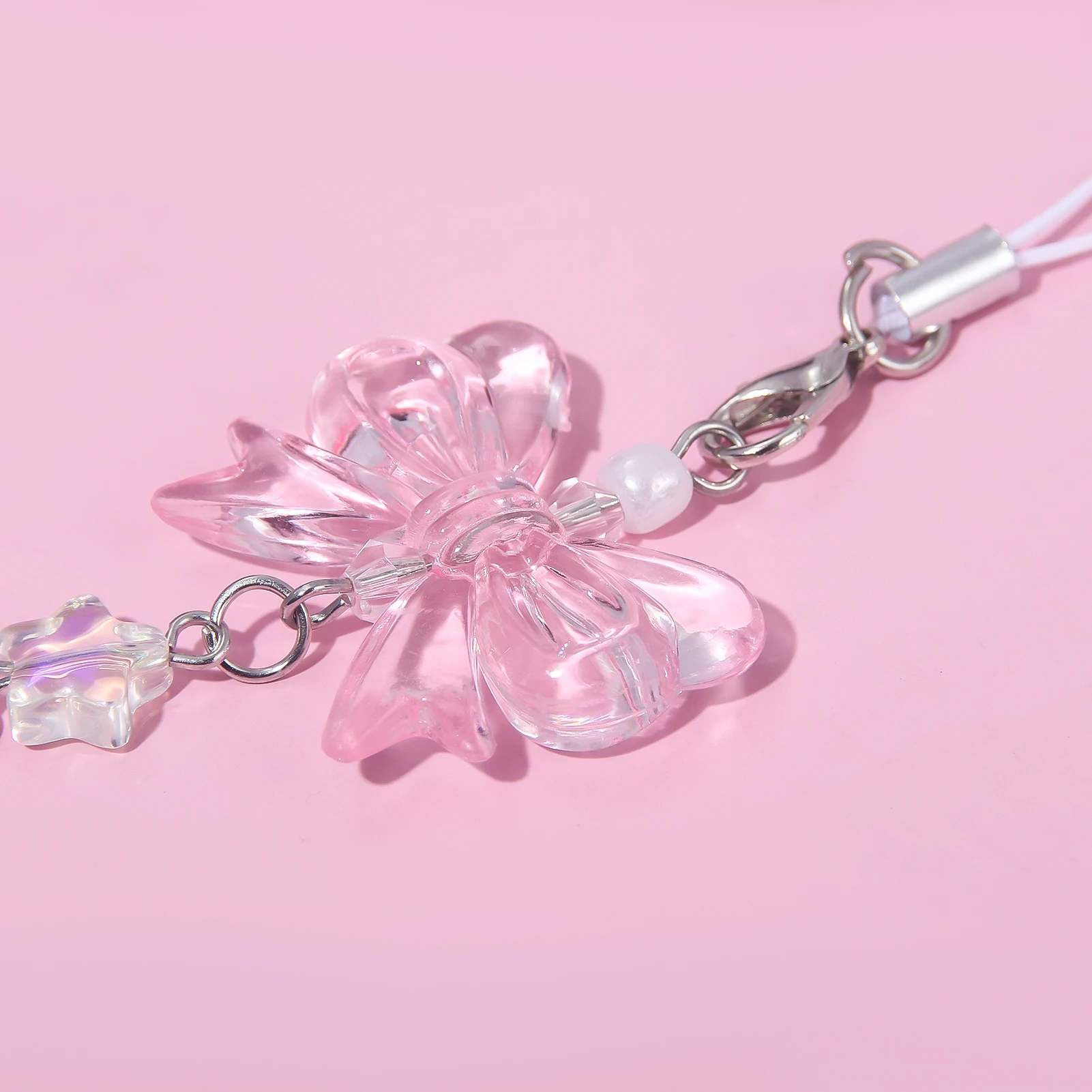Süße köstliche große Eis Schlüssel bund rosa Bogen Stern Schlüssel anhänger Löffel kandierte haws Anhänger Schlüssel anhänger für Frauen Männer Schmuck Geschenke – Detail 4