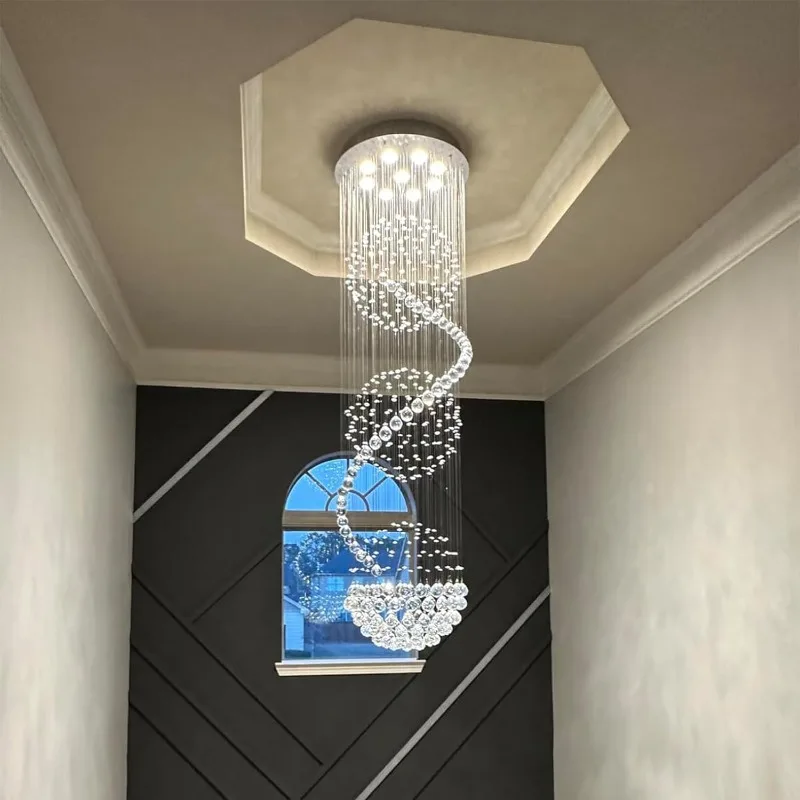 Modern Spectacular Spiral Spherical Raindrop Chandelier 1