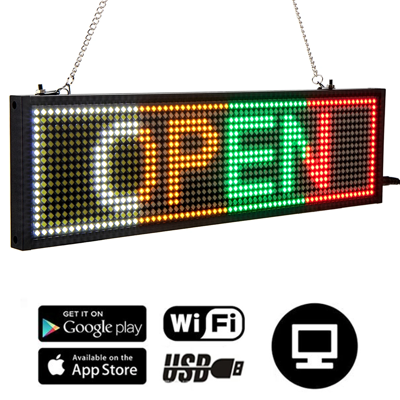 広告用LEDディスプレイパネル,プログラム可能なスクロール,wifi付き,5 34cm,ビジネス用,混合色led signagep5 smdled display  panel - AliExpress